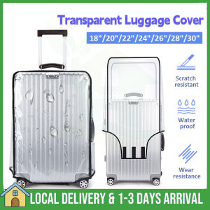Transparent PVC Luggage Cover Protector 行李箱保护套 18"-30" Dusk Proof Waterproof Luggage Transparent PVC Cover 透明加厚PVC旅行箱套