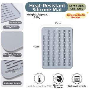 FENGHEDAHAI | Silicone Heat-Resistant Mat Water-Draining Anti-Slip Kitchen Pad