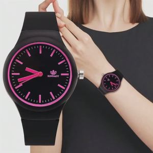 Fashion 2025 Selling Simple Scale Womens Quartz Watch Casual Black Silicone Womens Sports Comfort All Match Clock Watches