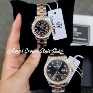 นาฬิกาของแท้ Royal Crown มีบัตรับประกันสินค้า 1 ปี และรอบหน้าเพชรเกรดพรีเมี่ยม สวยหรู กันน้ำ ด้วยคลิกที่นี่