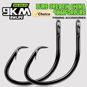 9KM 25Pcs Circle Hooks Saltwater Offset Fishing Hooks 3X Strong Wide Gap Live Bait Catfish Fishing