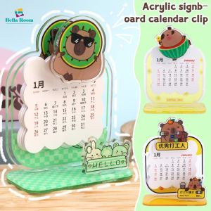 Capybara Transparent Acrylic Calendar Daily Monthly Schedule Planner Note Clip Desk Decorations Gifts Office Supplies