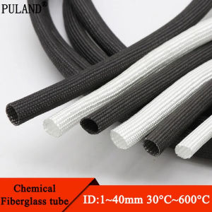 Fiberglass Tube 1mm-40mm 600 Deg.C High Temperature Chemical Glass Fiber Braided Sleeve Soft Wire Tubing Protector White