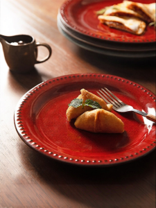 MODERN SWEETHOME | Ceramic Red Plate Western Dining Use