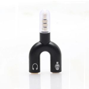 VeFly | 3.5mm Headphone Mic Splitter Adapter U-shaped Stereo 3.5mm 1 To 2 Audio Splitter Adapter for PS4 PC Laptop Ear Headset Cables