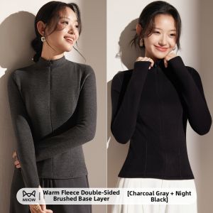 MiiOW | Warming Tencel Long Sleeve Fitted Half High Neck Top