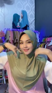 HIJAB BERGO HAMIDAH SIZE M LABEL BESI AKRILIK JERSEY PREMIUM MENUTUP DADA