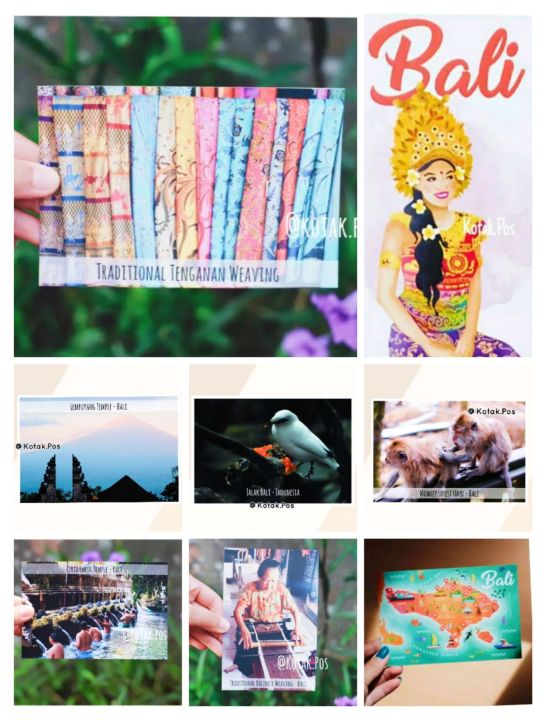 Kartu Pos Bali Postcard Bali Beach Traditional Food Greeting Card Indonesia Souvenir Pulau Dewata