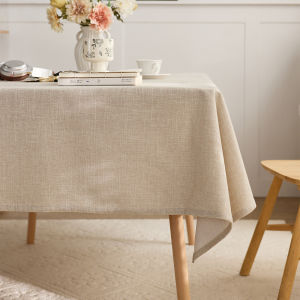 Beige Tablecloth Minimalist Ins Style Washable Anti-Stain Dining Table Cover Decorative Rectangular Tablecloth for Home Kitchen