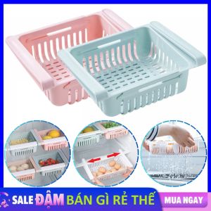 Khay Đựng Đồ Thức Ăn Gắn Tủ Lạnh Bằng Nhựa Điều Chỉnh Kích Thước Tiện Lợi - Rổ Cài Tủ Lạnh Để Đồ Tiết Kiệm Không Gian Đa Năng