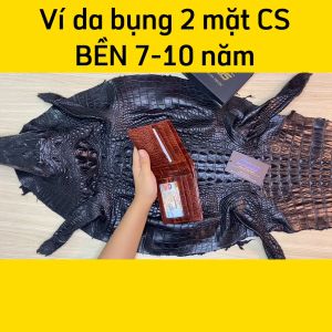[FREE SHIP] VÍ DA CÁ SẤU NAM 2 MẶT SANG TRỌNG MADE BY OVENIS