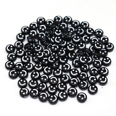 100pcs 6mm smileys 😊 Round Beads use for DIY beads Making accessories