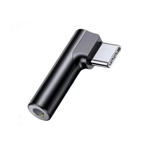 90 Degree Right Angle USB C to 3.5mm Audio Jack Adapter Type-C Male to 3.5mm Female Headphone Aux Converter