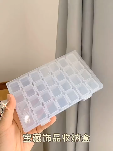 56 Grids Transparent Storage Box Jewelry Nail Tool Box with Lid Display Container 28 Grids