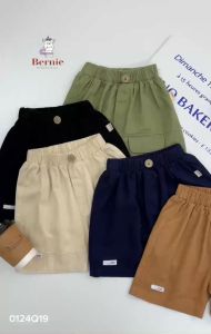 Quần short quần kaki đùi túi hộp đính tag cho bé trai đi chơi đi học size 9-26kg 0124Q19 BERNIE kids