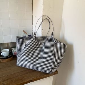 กระเป๋าผ้าใบทรงถือแบบลำลองขนาดใหญ่สำหรับเดินทางและออกไปข้างนอก กระเป๋าสะพายไหล่ผู้หญิง กระเป๋าถือแบบยูนิเซ็กซ์ กระเป๋าถือแบบสะพายไหล่แบบลำลอง