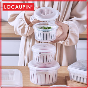 Locaupin Kitchen Storage Garlic Refrigerator Storage Jar Ginger Storage Holder Sealed Vegetable Food Box Food Dispensers