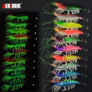 Ackibbik 1pc 10cm Shrimp Fishing Lure Saltwater Shrimp Prawn Lure Squid Jig Lure Hook Sea Cuttlefish Fishing Accessories Octopus
