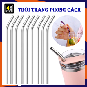 Ống Hút Inox Không Gỉ Cao Cấp 21cm - Ống Hút Uống Nước Đầu Công Chất Liệu Không Gỉ Có Thế Tái Sử Dụng