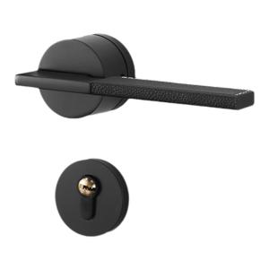 BAIJIAN | Leather Door Lock Bedroom Black Nordic Style Magnetic Quiet