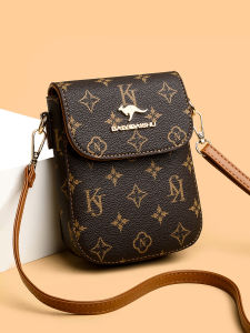 กระเป๋าใส่โทรศัพท์มือถือหนังแท้แฟชั่นสำหรับผู้หญิง กระเป๋าสะพายไหล่ข้างเดียวพิมพ์ลายขนาดเล็กสำหรับใส่เหรียญ กระเป๋าผู้หญิงแบบยูนิเซ็กซ์