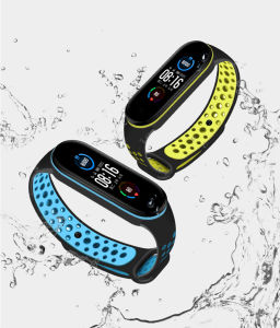 For Xiaomi Mi Band 7 Strap Mi Band 6 Strap Mi Band 5 Strap Mi Band 4 Strap Mi Band 3 Strap Xiaomi Smartwatch Sport Silicone Strap for Mi Band 7 6 5 4 3 Two-Tone Wristband