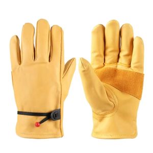 1Pair Yellow Cowhide Gloves Soft Sensitive Gloves Finger Guards for TIG Welding TIG Glove Outdoors Accessoris