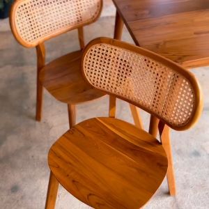 Meja Makan Set Kursi Rotan 4 Kayu Jati Produksi Jepara Bahan Kayu Jati Berkualitas