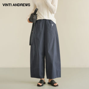 Washed Fashion 9-Inch Hem Sickle Leg Design Loose Wide Balloon Trousers
