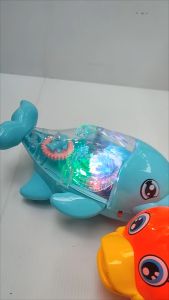 Mainan Anak Edukatif Lumba-Lumba & Bebek Baterai: Musik & Lampu Warnawarni