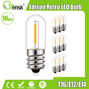 10 gói cổ điển Bóng Đèn Led Edison E12 E14 mini hình ống bóng đèn dây tóc 0.6W thay thế 6W bóng đèn sợi đốt cổ retro LED trắng ấm ligths cho nhà