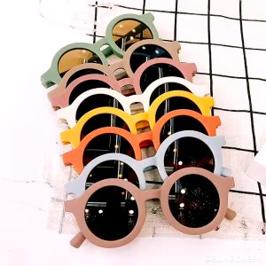 Ready Stock 🇲🇾 UV400 Kids Sunglasses Boy Girl Baby Fashionable Sunglasses Trendy Eyewear Round Glasses Cermin Mata Hitam