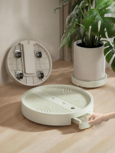 MONLEYTA | Moveable Water-Collecting Wheel Base Plastic Thickened Round Pot Stand