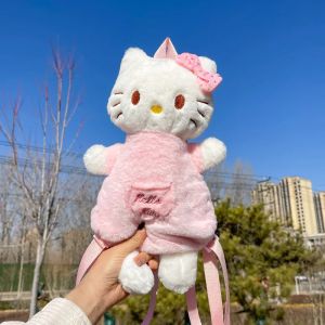 Ba lô hai dây đeo cho cô gái tuổi teen Thiết kế búp bê sang trọng dễ thương Chủ đề mèo KT Túi đeo vai Hello Kitty Bộ sưu tập phim & TV
