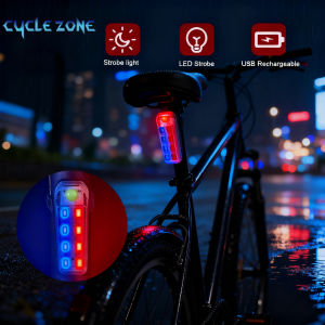 8 LED Bicycle Rear Light Bike Lamp USB Rechargeable MTB Flashing Warning Safety Torch Bike Cycling Tail Light for Night Safety