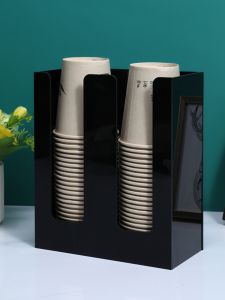 Acrylic Coffee Cup Holder Disposable Cup Dispenser Milk Tea Shop Storage Rack Desktop Organizer Plastic Cup Holder Shelf