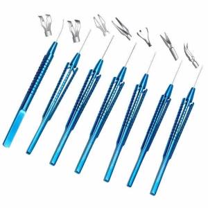 GREATLH Ophthalmic Retinal Capsulorhexis Forceps Foreign Body Forceps Straight/Curved/Angled Ophthalmic Instruments 140mm Long