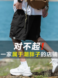 Trendy Ice Sensation Quick Dry Workwear Shorts Men Summer Loose Large Size Straight Leg Mid-Pants Extra Large Casual Five-Quarter Pants