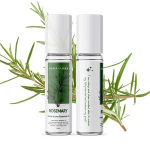 ROSEMARY ESSENTIAL OIL ROLLER 10ML Organic All Natural for Mental Focus Insomnia Stress Relief Memory Enhancer Anti Acne Anti Fungal Hair Scalp Skin Care Yoga Grounding Calming Meditation Massage Oil - Hana Luna Philippines
