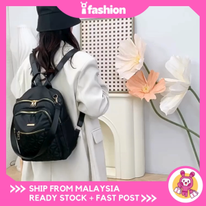 iFASHION 2323 Women Fashion Simple School Bag Nylon Backpack Beg Galas Tangan Bahu Hitam