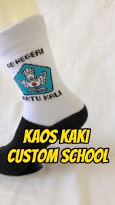 Kaos Kaki Atribut Sekolah Custom Rajut Bordir/ Kaus kaki Logo sekolah