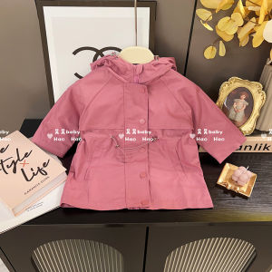 Trendy Baby Girls Windproof Jacket Autumn Winter Casual Versatile Mid-Length Coat Korean Style All-Match One-Year-Old Child