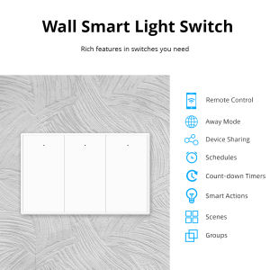 Zemismart WiFi Smart Switch 1/2/3/4 GangMouse Buttons Neutral SwitchAlexa Google Voice ControlNo Capacitor NeededEasy InstallWhite/Blackwork with Tuya
