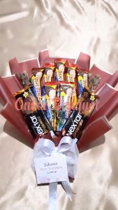 [PO] Buket Beng Beng dan Coklat Silverqueen / Buket Makanan / Buket Snack / Buket Wisuda / Buket Valentine Enak