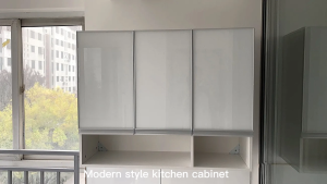 Glass Panel Cabinet Modern Minimalist Storage Durable Safe Space Saving Efficient Kitchen Wardrobe Design