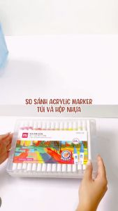 Bút Sơn Acrylic Marker Chống Nước Deli -Kèm túi vải -24/36/48/60 Màu Vẽ Trên Mọi Chất Liệu Tô Màu DIY Giày Vải Chai Lọ--