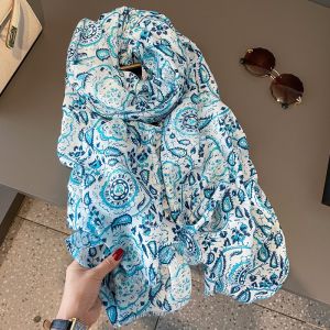 Khăn Choàng Voan Paisley Hoa Văn Tua Rua Chất Liệu Viscose Cao Cấp Dành Cho Nữ Kiểu Dáng Thời Trang Chất Liệu Pashmina Khăn Choàng Hồi Giáo Kích Thước 180x90cm