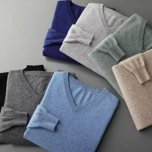 Mens Cashmere Warm Pullovers Sweater V Neck Knit Autumn Winter Fit Tops Male Wool Knitwear Jumpers Bottoming shirt Plus Size