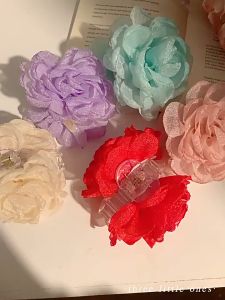 Kẹp Tóc Hoa Hồng Voan Thanh Lịch Cao Cấp Size 8cm Thanh Lịch Cho Nữ