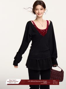 THROUS | Áo Thun Hình Dơi V-Neck Đánh Dấu Eo